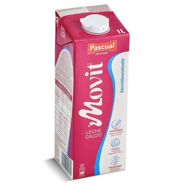 Leche semidesnatada calcio Pascual Movit 1 L 3