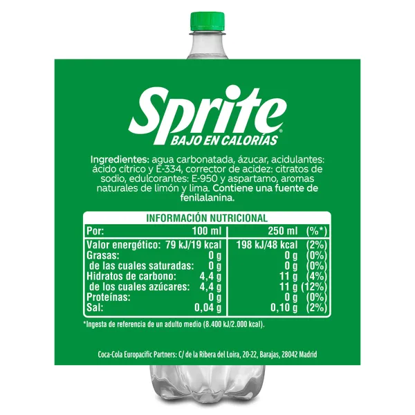 Refresco de Lima-limón Sprite botella 2 L 2