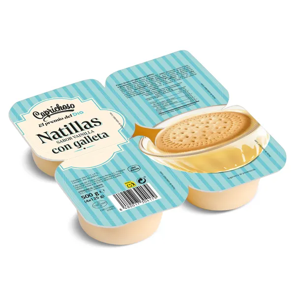 Natillas de vainilla con galleta Caprichoso Dia pack 4 x 125 g