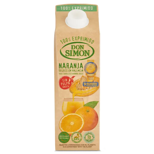 Zumo de naranja sin pulpa Don Simón 1 L 2