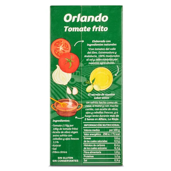 Tomate frito con aceite oliva Orlando 350 g 5