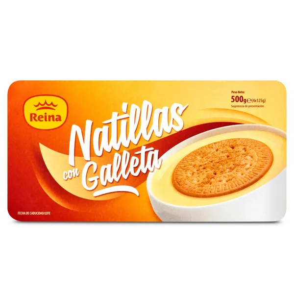 Natillas con galleta Reina pack 4 x 125 g 2
