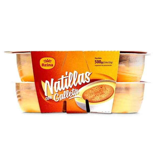 Natillas con galleta Reina pack 4 x 125 g 3