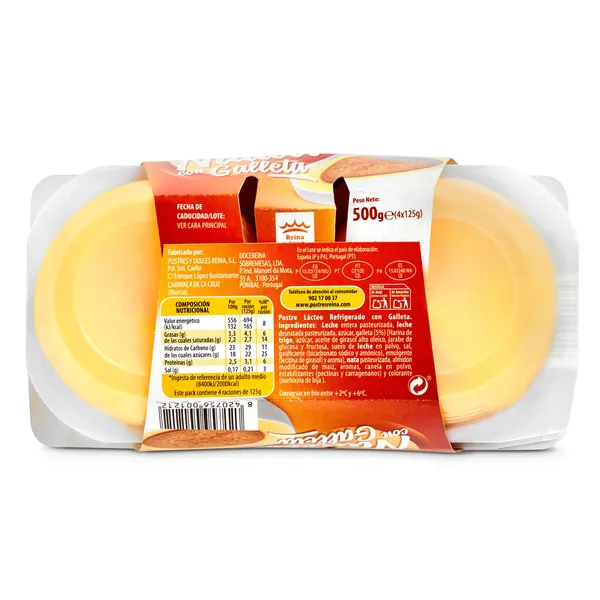 Natillas con galleta Reina pack 4 x 125 g 4