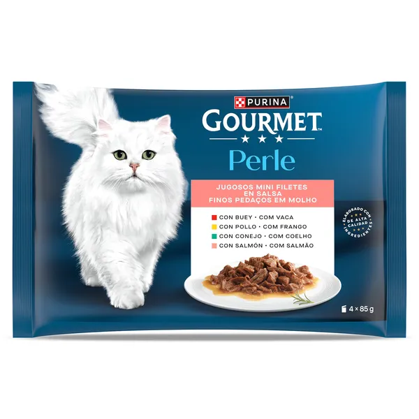 Alimento para gatos en mini filetes en salsa Gourmet 4 x 85 g 2