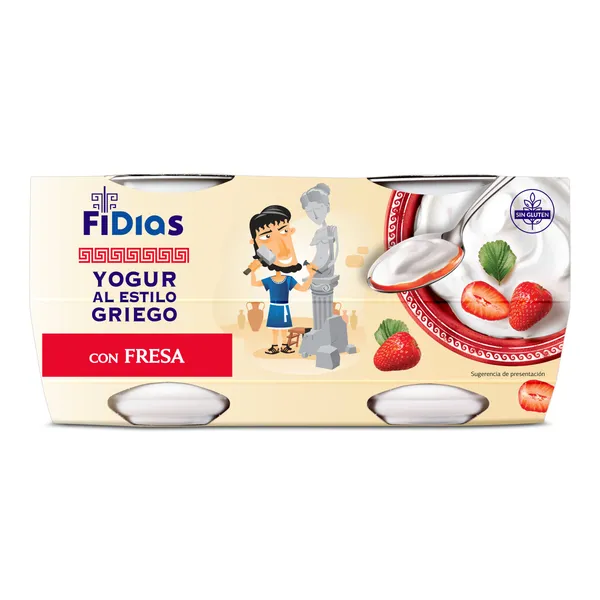 Yogur griego con fresa Dia Fidias pack 4 x 125 g 3