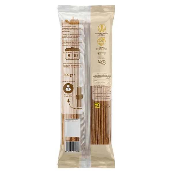 Espagueti integral Al Diante Dia bolsa 500 g 2