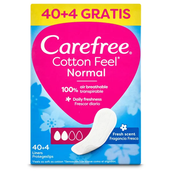 Protegeslips normal fragancia fresca Carefree caja 44 unidades 2