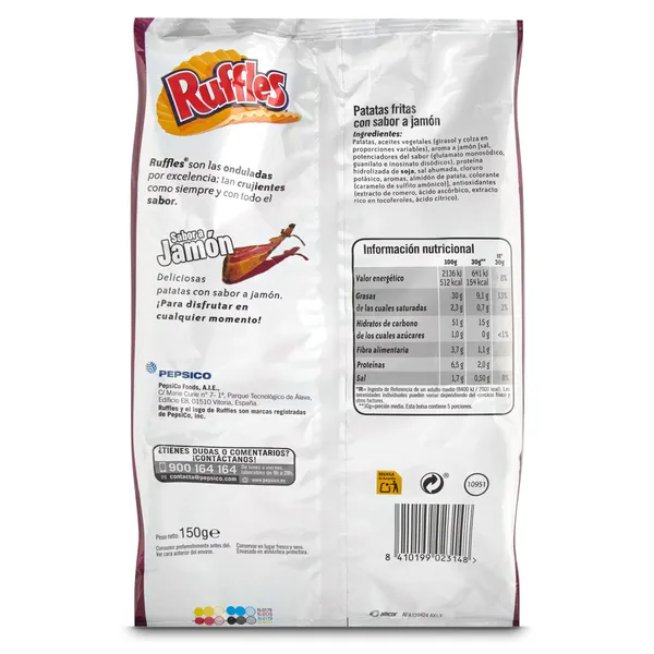 Ruffles jamón 150 g 3