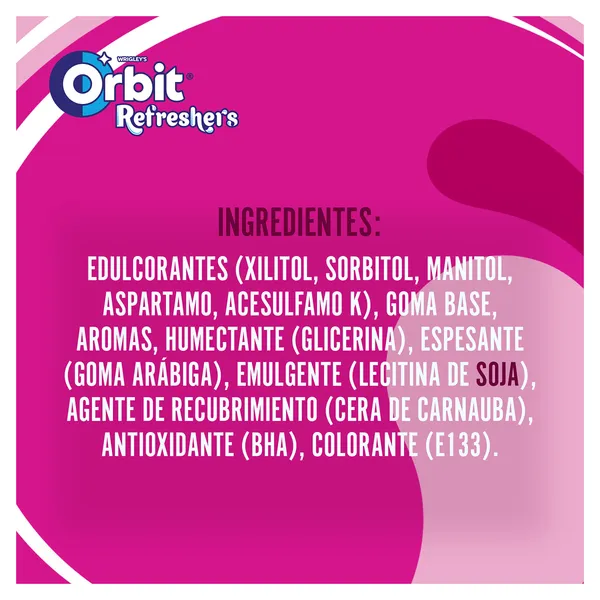Chicles refreshers sabor bubblemint sin azúcar Orbit bote 30 unidades 2