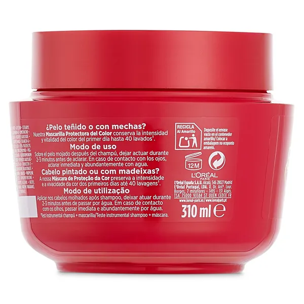 Mascarilla capilar color vive Elvive frasco 310 ml 2