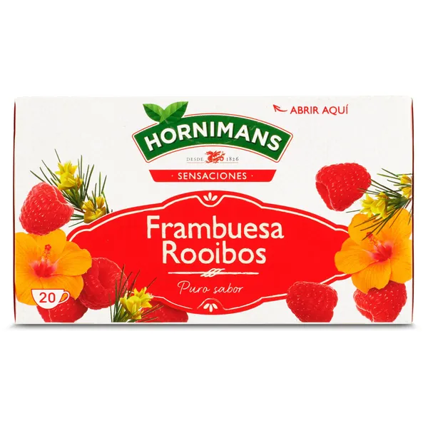 Infusión frutal frambuesa y rooibos Hornimans caja 20 unidades 2