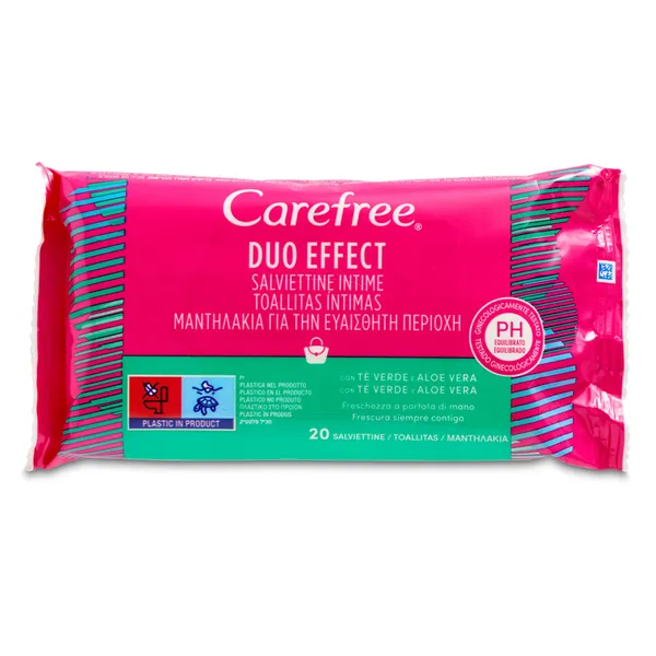 Toallitas íntimas con aloe vera Carefree 20 unidades 2