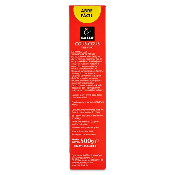 Cous cous Gallo caja 500 g 4