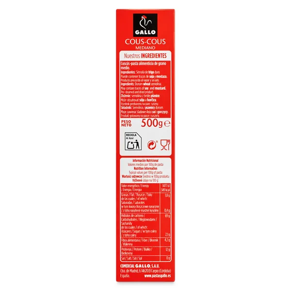 Cous cous Gallo caja 500 g 5