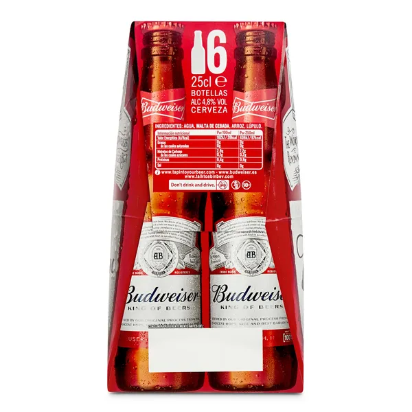 Cerveza Budweiser botella 6 x 25 cl 3