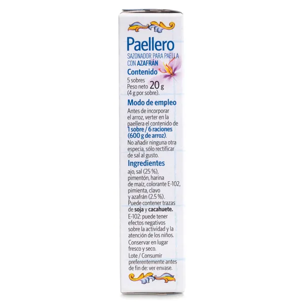 Paellero sazonador para paella con azafrán Carmencita caja 20 g 2