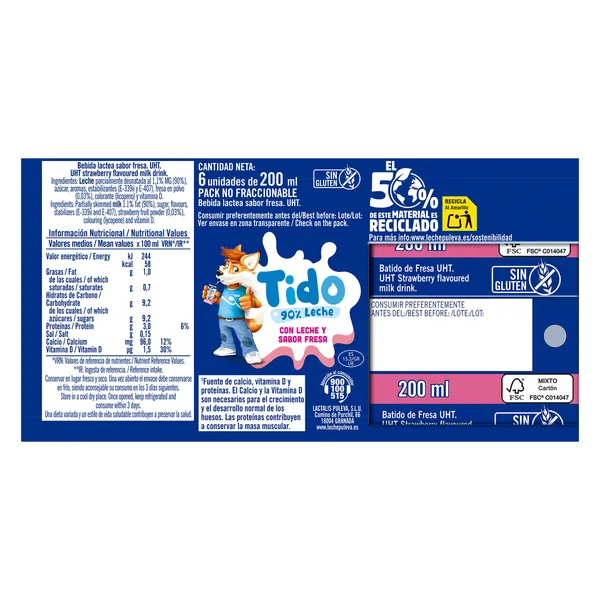 Batido de fresa Puleva 6 x 200 ml 4