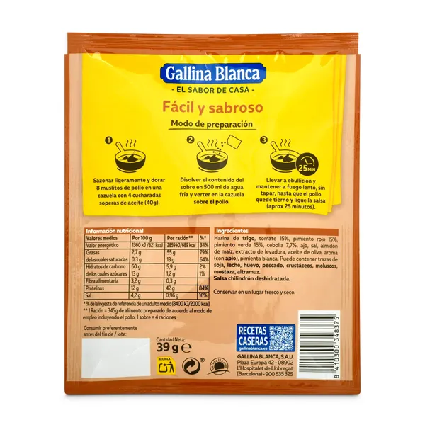 Salsa chilindrón Gallina Blanca sobre 52 g 2
