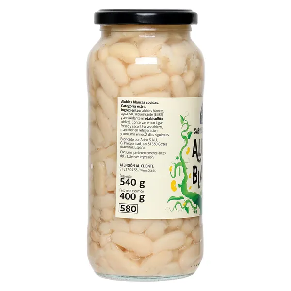 Alubias blancas extra Dia Vegecampo frasco 400 g 2