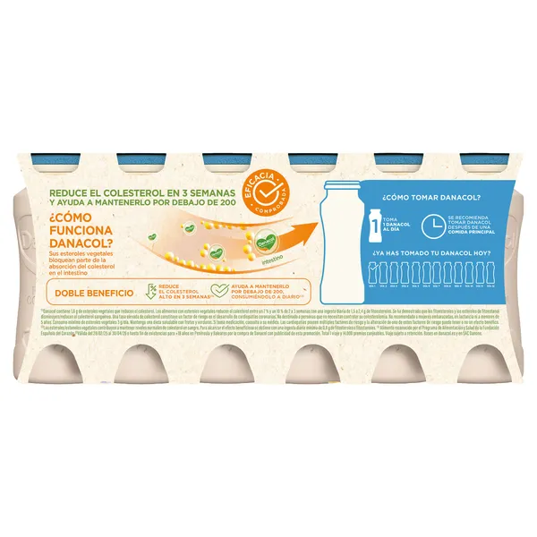 Bebida láctea natural 0% azúcares añadidos Danacol pack 12 x 100 g 4