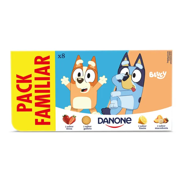 Yogur sabor fresa, macedonia, limón y galleta Danone pack 8 x 120 g 2