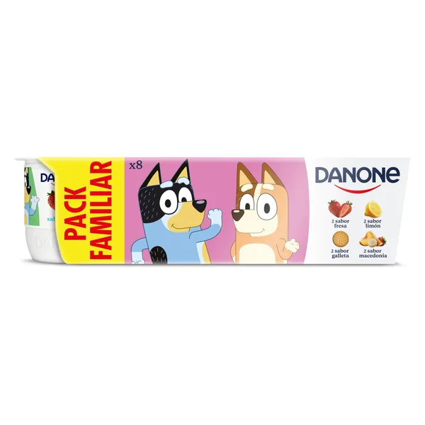 Yogur sabor fresa, macedonia, limón y galleta Danone pack 8 x 120 g 3