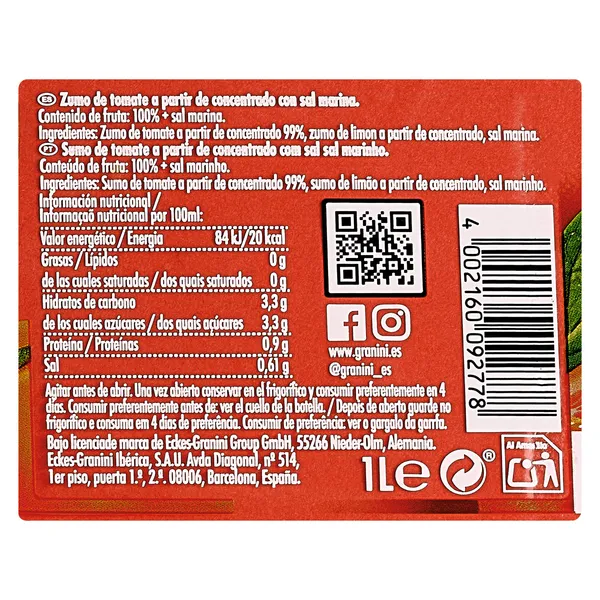 Zumo de tomate Granini 1 L 4