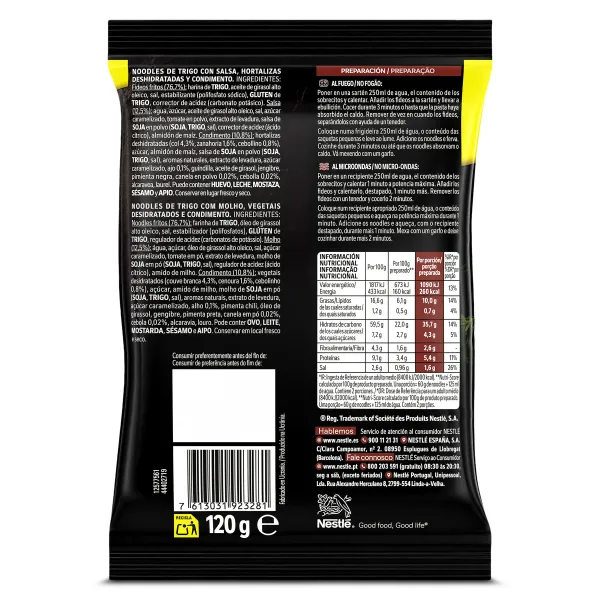 Pasta oriental yakisoba classic Fusian sobre 120 g 2