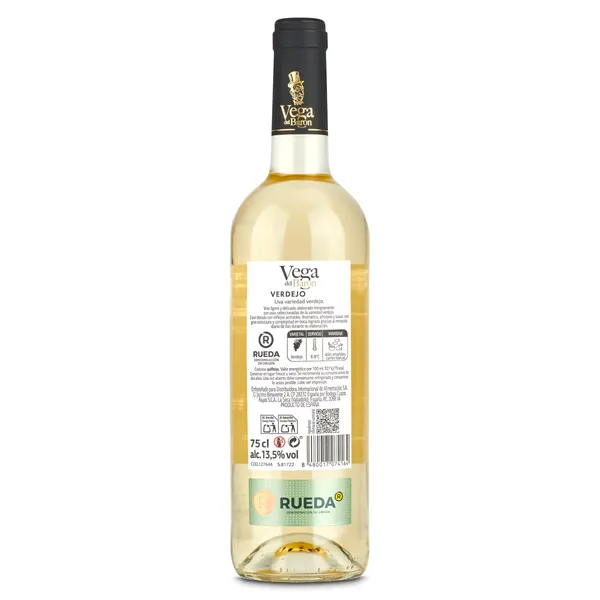 Vino blanco verdejo D.O. Rueda Vega del Báron botella 75 cl 2