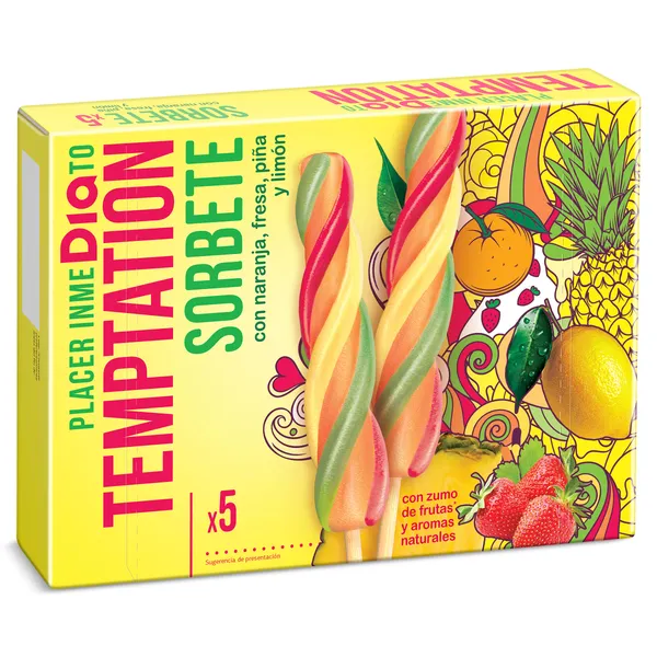 Sorbetes sabores zumo de frutas Dia Temptation 5 x 80 g 3