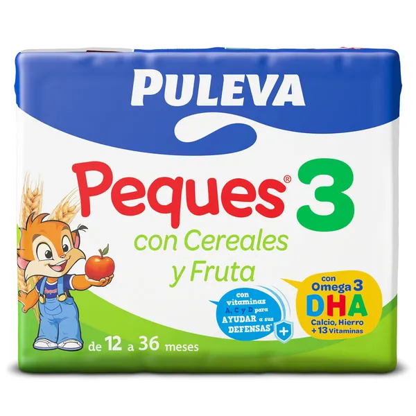 Leche infantil multifrutas Peques 3 Puleva brik 3 x 200 ml
