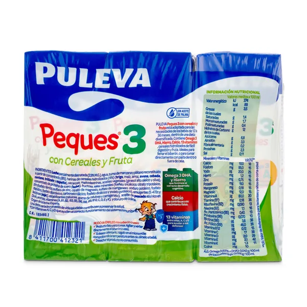 Leche infantil multifrutas Peques 3 Puleva brik 3 x 200 ml 2