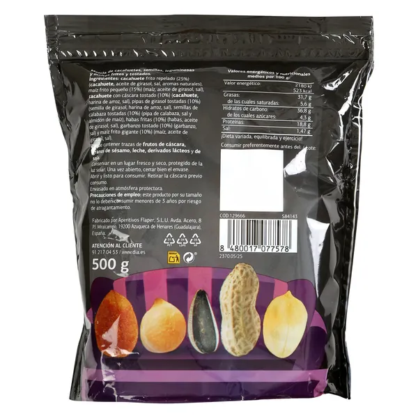 Mix de frutos secos con cáscara Dia Snack Maniac 500 g 3