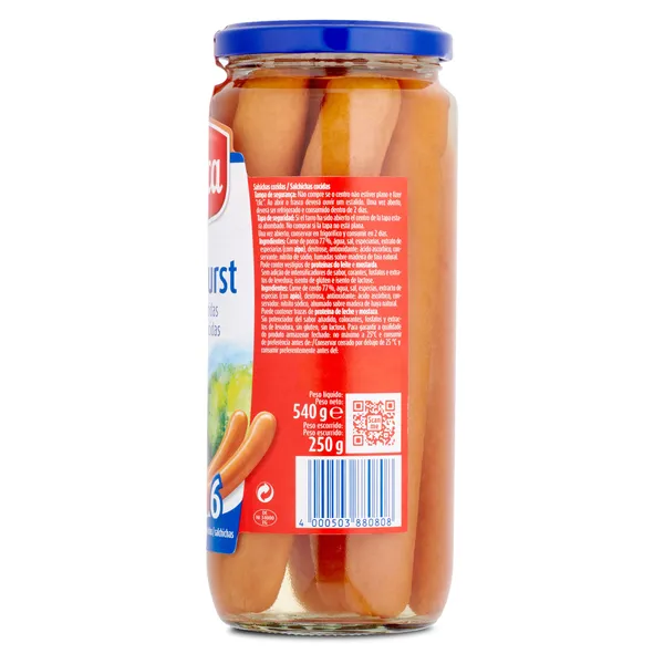 Salchichas cocidas bockwurst Meica 250 g 4
