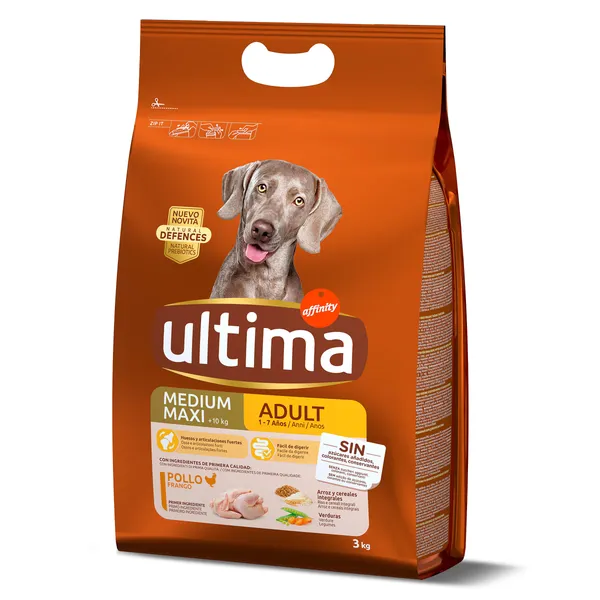 Alimento para perros adultos con pollo y arroz Ultima bolsa 3 Kg 2
