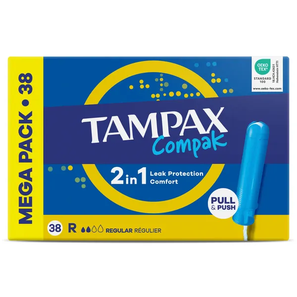 Tampón compak regular Tampax caja 38 unidades 2