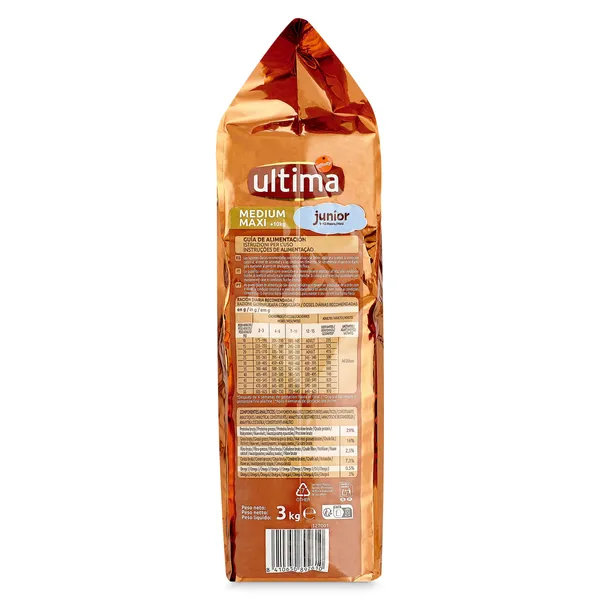 Alimento para perros junior con pollo y arroz Ultima bolsa 3 Kg 2