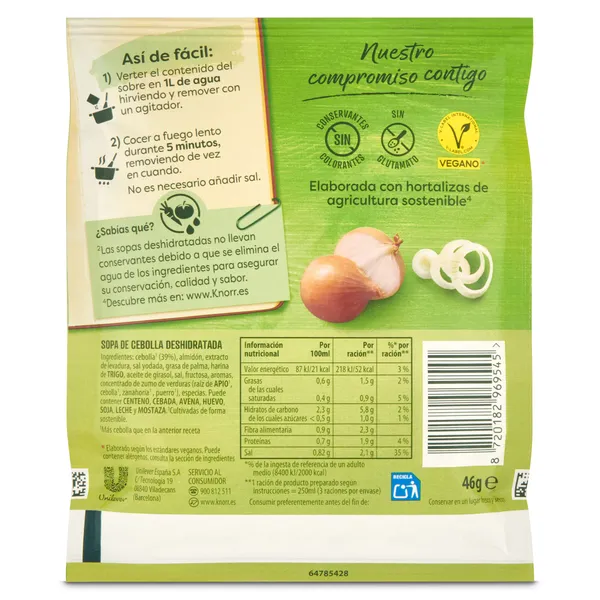 Sopa de cebolla Knorr sobre 46 g 2