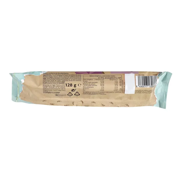 Roscos de galleta con chocolate blanco chocoaros Galleteca de Dia 128 g 3