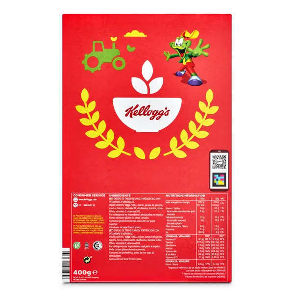 Cereales de trigo inflado con miel Kellogg's Smacks caja 400 g 4