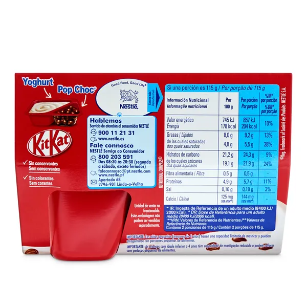 Yogur con trozos de KitKat Nestlé pack 2 x 115 g 3