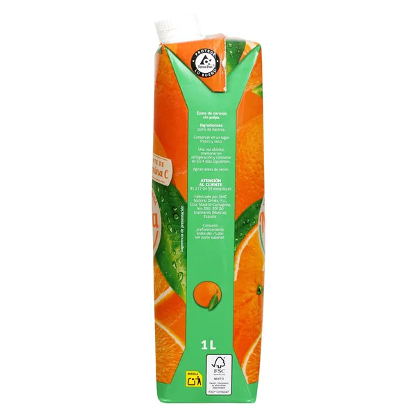 Zumo de naranja sin pulpa Dia Saborfera 1 L 4