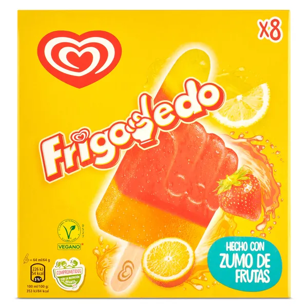 Helado frigodedo 8 unidades Frigo caja 512 g 2