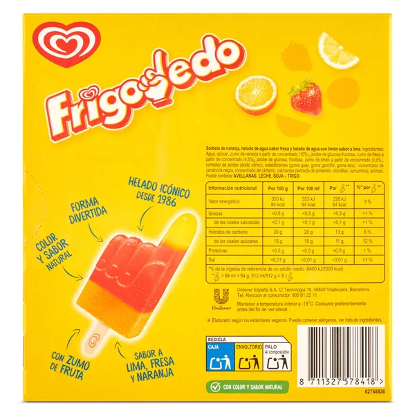 Helado frigodedo 8 unidades Frigo caja 512 g 3