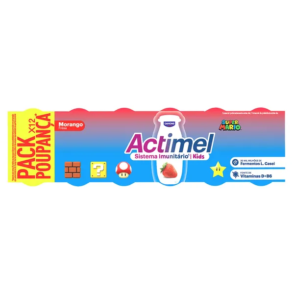 Yogur líquido de fresa Actimel pack 12 x 100 g 2