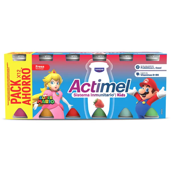 Yogur líquido de fresa Actimel pack 12 x 100 g 3