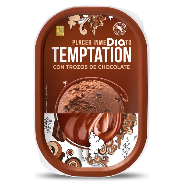 Barqueta de chocolate con trozos Dia Temptation 540 g 2