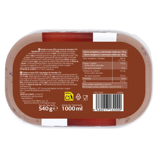 Barqueta de chocolate con trozos Dia Temptation 540 g 4