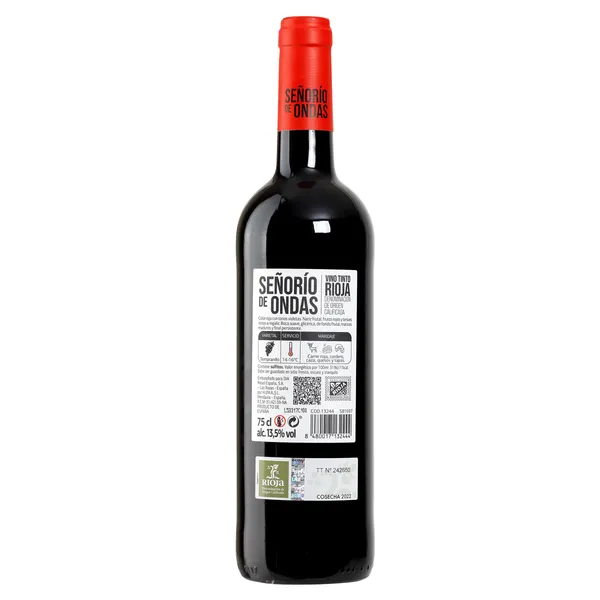 Vino tinto D.O. Rioja Señorío de Ondas botella 75 cl 2